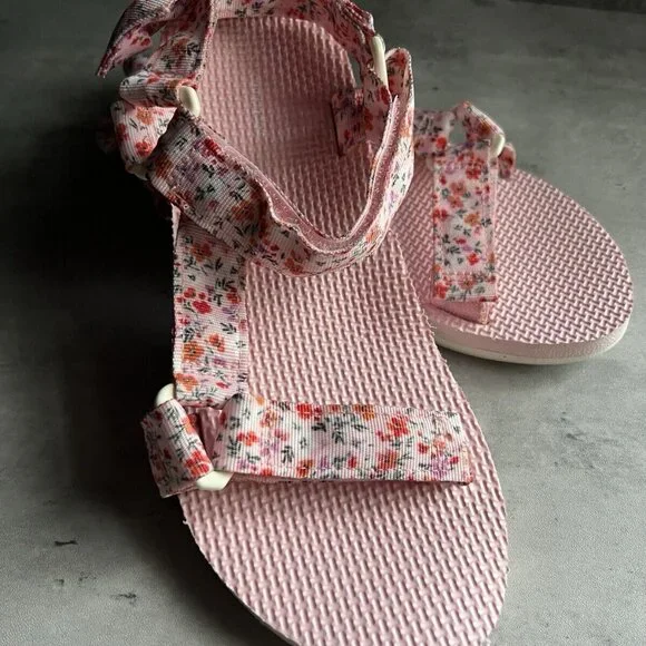 Time And Tru Cushion Sole Women’s Floral Strappy Slip On  Sandals Size 7 - Picture 14 of 15